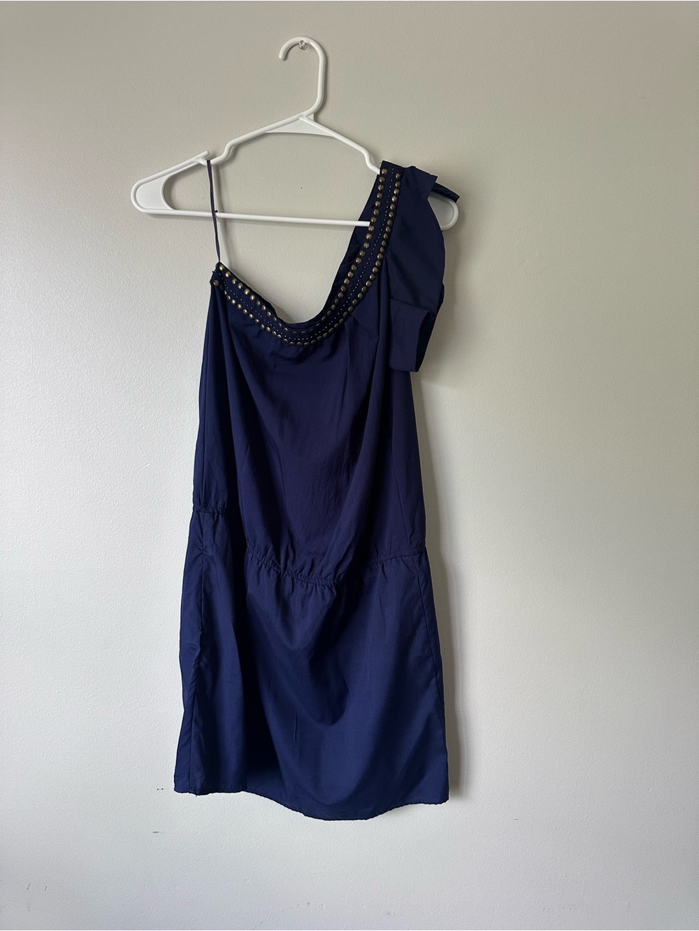Angie Navy One-Shoulder Studded Mini Dress - Picture 4 of 5